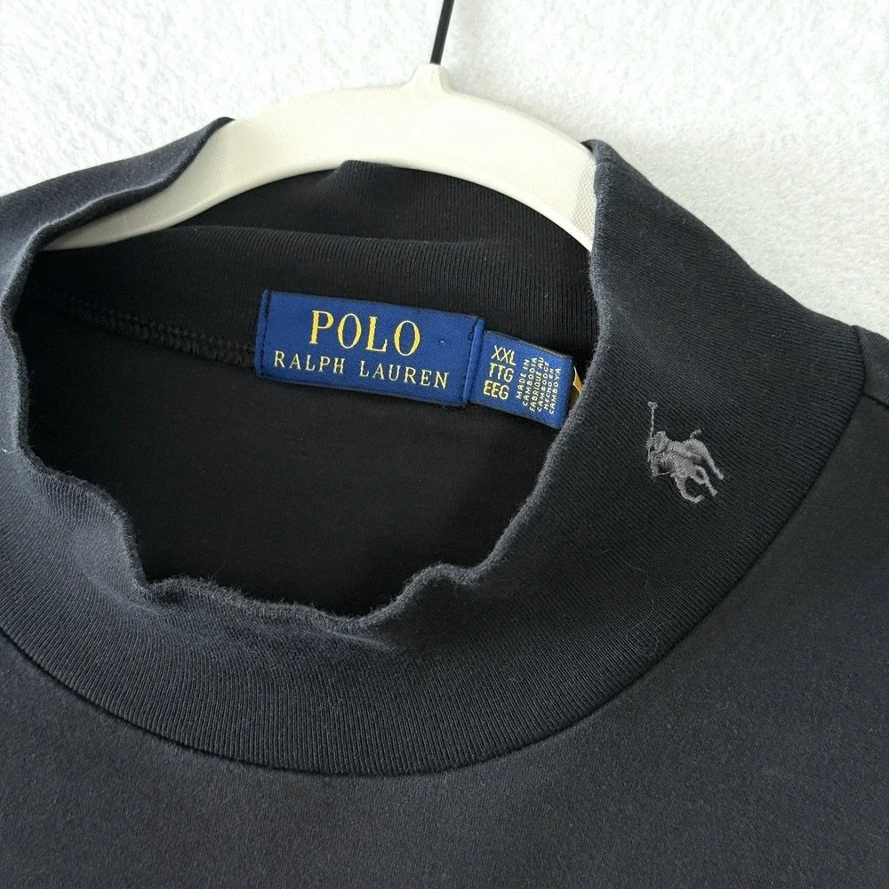 Polo Ralph Lauren Shirt Mens‎ XXL 2XL Soft Cotton Mockneck Shirt Pony Logo Neck